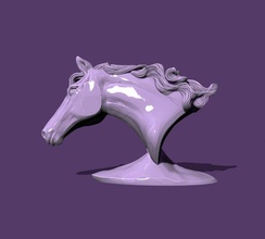 cheval buste sculpture statue figure cavalerie équidé hoss mammifère balade cow boy étalon jument poulain bride tête 3d print model - Mito3D