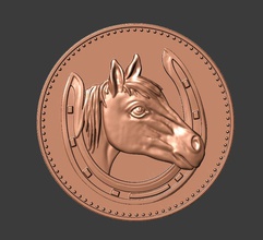 caballo de la moneda herradura duro dinero especie estrella 3d print model - Mito3D