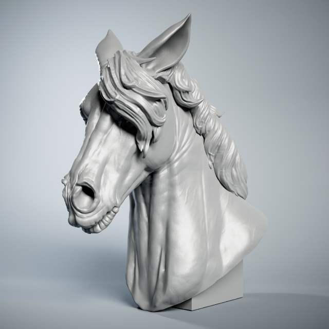 cavalo cabeça animais escultura estátua mármore estatueta animal decoração natureza arte cavalaria miniatura bronze ouro resina 3dprinter impressão 3dprinting sculptures3d 3D print model - Mito3D