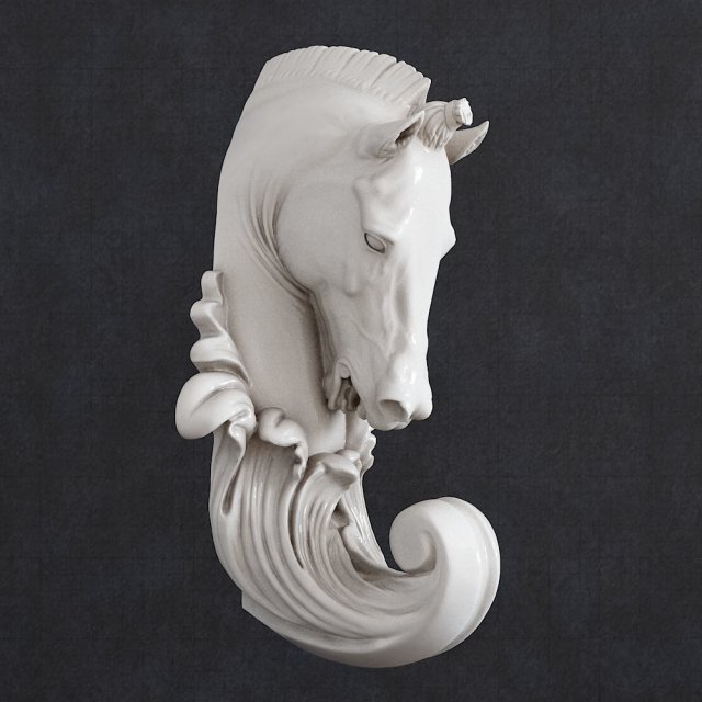 horse head hook baroque 3d print model in sculpture 3dexport animal-head horse-head animals 3D print model - Mito3D
