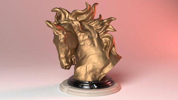 horse head sculpture decor stl horsehead 3dprint 3d print model - Mito3D