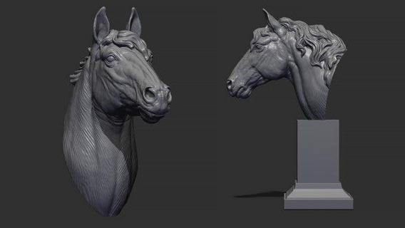 horse mane animals animal head zbrush sculpt 3d model mammal nature 3dprinting sculptures 3d print model - Mito3D