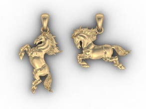 cheval pendentif animal cad la cnc de conception or les invertébrés joyau bijoux jewlry pendentifs imprimable réaliste d'argent livre sterling stl jouet vintag 3d print model - Mito3D