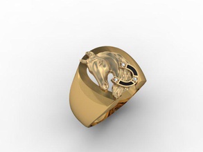 cavallo squillare 3d stampa modello in anelli 3dexport cad dettagliata diamante fidanzamento femmina oro gioiello gioielleria uomo stampabile sigillo argento calcolo 3d print model - Mito3D