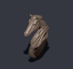 cheval anneau 750 925 de l'afrique l'habillement cad or haut joyau bijoux la nature obj rhino l'anneau les anneaux d'argent stl des hors 3d print model - Mito3D