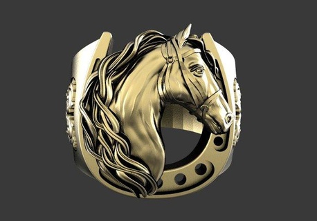 horse ring rings jewelry jewel art animal 3d print model - Mito3D