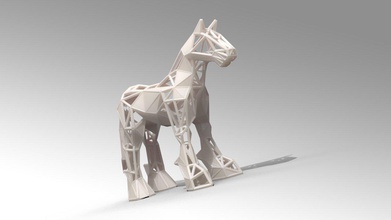 Pferd stilisiert säugetier Tiere fauna Kunst 3d Modell frei Stil design statue miniaturen Figuren Dekor - Spielzeug 3d print model - Mito3D