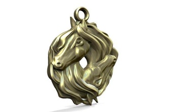 Pferde Anhänger Pferd Schmuck Juwel Tier 3d print model - Mito3D