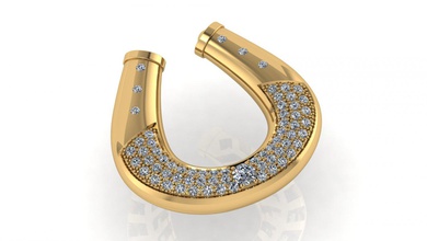 fer à cheval bijoux le diamant de la beauté joyau d'argent or l'accessoire l'anneau les anneaux mode l'habillement l'engagement gem pierre précieuse luxe imprimable platine brillant 3d print model - Mito3D