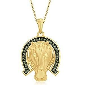 horseshoe 3d horse diamond pendant pendants animal antique luxury rapper hiphop jewelry necklace gemstone elegant celebrity style jewellery bling gem 3d print model - Mito3D