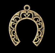 horseshoe pendant jewelry symbol gold sterling decoration pendants 3d print model - Mito3D
