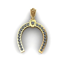 horseshoe pendant gold golden 3d print model - Mito3D