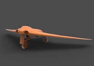 horten ho 229 ww2 aircraft low poly game ready mobile dogfight plane airplane war us army real unity 3d print model - Mito3D