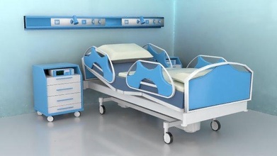 hospital habitación 3 3d modelo in médico equipo 3dexport cama paciente interior uci ciencias cuidado salud emergencia cirugía operación dispositivo ekg v ray max 3d print model - Mito3D