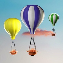 heiß luft ballon 3d modell sport 3dexport spaß abenteuer erholung luftschiff levitation helium hitze reiten himmel wolken flugzeug licht bunt feuer 3d print model - Mito3D