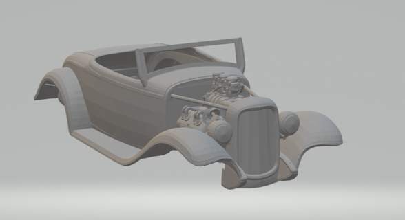 hot rod cabriolet vehicle diecast slotcar hotwheels miniatures slot print printed wheels 3d print model - Mito3D