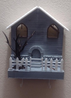 hounted house key holder decor terror art diorama 3d print model - Mito3D