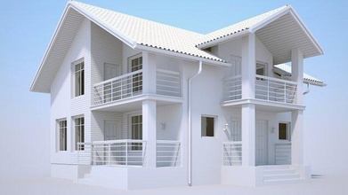 house family comfort cottage architecture exterior design 3d print model - Mito3D