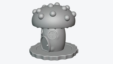 house mushroom fentethi cartoon print printing games miniatures memorabilia 3d print model - Mito3D