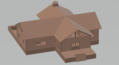 house rustic house train ho model diorama 3d print model - Mito3D