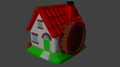 house white model toy wake snack 3dmodel 3dprint points collections heirloom dated tile brioche croissant children cottage clock 3d print model - Mito3D