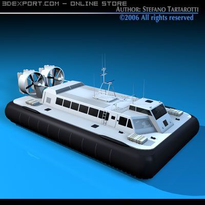 hovercraft air cushion vehicle amphibious craft hover civil commercial passengers 3D print model - Mito3D