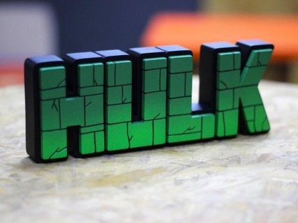 hulk logo segni loghi cartello 3d meraviglia dc giocattolo uomo Ragno distruggere miniature figurine 3d print model - Mito3D