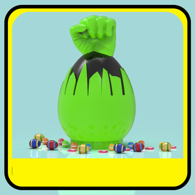 hulk piggy bank or easter egg 3d print model in toys 3dexport easteregg easter-eggs eggs pascua candy candybar candybox box container candies gift southpark 3d print model - Mito3D