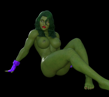 Hulk posieren Fußboden Frau 3d print model - Mito3D
