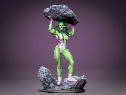 hulk she hulk mulher hulk mulher menina corpo vingador Super heroi maravilha herói mutação capitão jogo guerra infinita miniaturas figura personagem esculturas estatuetas esmagar rígido Hulkbuster 3d print model - Mito3D