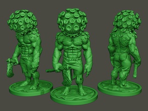 humanoid virus 0001 miniature figure biohazard coronavirus safety army clinic monster corona action infected axe knife covid horrible character creature warrior boardgame 3d print model - Mito3D