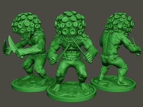 humanoid virus 0003 miniature figure biohazard coronavirus safety army clinic monster corona action infected axe knife covid horrible character creature warrior boardgame 3d print model - Mito3D