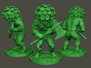 humanoid virus 0006 miniature figure biohazard coronavirus safety army clinic monster corona action infected axe knife covid horrible character creature warrior boardgame 3d print model - Mito3D