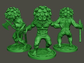 humanoid virus 0007 miniature figure biohazard coronavirus safety army clinic monster corona action infected axe knife covid horrible character creature warrior boardgame 3d print model - Mito3D