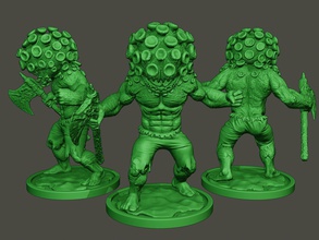 humanoide virus 0007 en miniatura figura biohazard coronavirus de seguridad ejército la clínica monster corona acción infectados axe el cuchillo covid horrible carácter criatura guerrero boardgame 3d print model - Mito3D