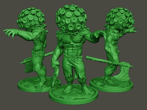 humanoid virus 0008 miniature figure biohazard coronavirus safety army clinic monster corona action infected axe knife covid horrible character creature warrior boardgame 3d print model - Mito3D