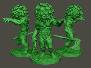 Humanoide virus 0008 der Miniatur Abbildung biohazard coronavirus Sicherheit Armee Klinik monster corona Aktion infiziert Axt Messer covid schrecklich Charakter Kreatur Krieger Brettspiel 3d print model - Mito3D