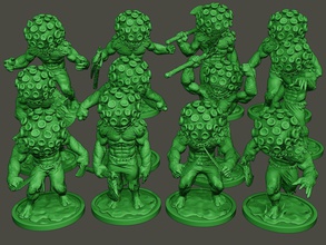 humanoid virus pack1 miniature figure biohazard coronavirus safety army clinic monster corona action infected axe knife covid horrible character creature warrior boardgame 3d print model - Mito3D