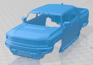hummer ev 2022 imprimível corpo carro fenda escalextrico Tamiya rc miniz passatempo micro rastejante 3d print model - Mito3D