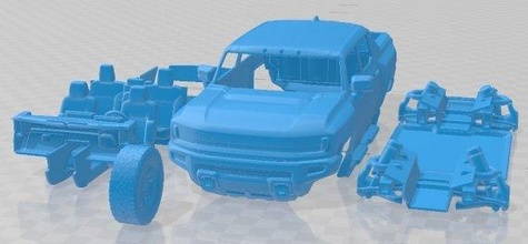 hummer ev 2022 imprimable voiture fente scalextric tamiya rc miniz loisir micro robot d'exploration 3d print model - Mito3D