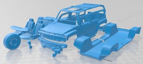 Hummer h3 2010 yazdırılabilir araba yuva ölçülü Tamiya rc miniz hobi mikro tarayıcı 3d print model - Mito3D