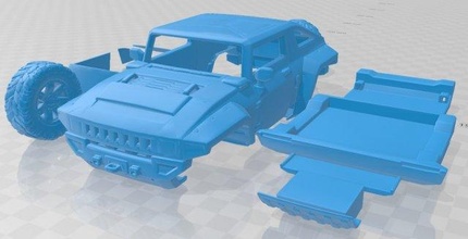 hummer hx printable car 3d print model in automotive 3dexport slot scalextric tamiya rc miniz hobby micro crawler 3d print model - Mito3D
