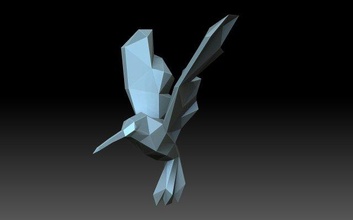 kolibri 3d drucken modell figuren 3dexport lowpoly polygone polygonal low poly vogel vögel figur 3d print model - Mito3D
