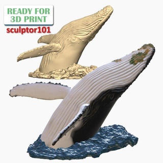 gobba balena testa acqua 3d stampabile modello gratuito arredamento oceano animale selvaggio fauna selvatica animali miniature figurine decorazione 3d print model - Mito3D
