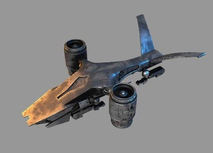 cacciatore uccisore terminatore 3d modello in fantasia navicella spaziale 3dexport macchina robot distrutto futuro guerra military vehicle volare 3d print model - Mito3D