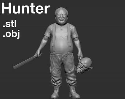 caçador figura 3dprint 3dmodel zbrush açao monstro 3d print model - Mito3D