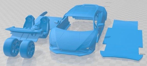 huracan evo 2021 printable car 3d print model in automotive 3dexport slot scalextric tamiya rc miniz hobby micro 3d print model - Mito3D
