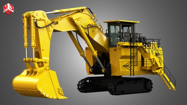 hydraulic mining excavator 3d model in machines 3dexport machinery tractor heavy picker shovel hitachi ex8000 caterpillar 6030 fs 6015b industrial vehicle 3D print model - Mito3D