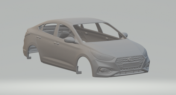 Hyundai acento 3d impresión modelo vehículo fundido presión ruedas calientes espacio tragamonedas slot car caliente juguetes coche vehiculo 3dpirnt imprimible 3d print model - Mito3D
