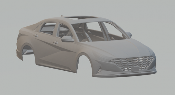 hyundai Elantra araç döküm Sıcak tekerlekler yuva slotcar slot car oyuncaklar araba 3dpirnt Yazdır baskı yazdırılabilir 3d print model - Mito3D